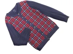 TOMMY HILFIGER トミーヒルフィガー チェック カーディガン sizeS/紺ｘ赤 ◇■ レディース