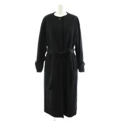 ピーエスポールスミス PS Paul Smith ノーカラーコート ロング丈 ウール カシミヤ混 アウター 36 黒 ブラック SCPSIW0931 /AN16