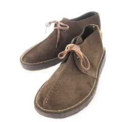 クラークス clarks デザートブーツ スエード レースアップ ステッチ ロゴ 7 25.5cm 茶 ブラウン /CK24 ■GY01