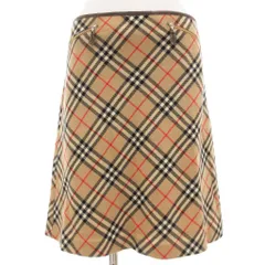 バーバリーブルーレーベル BURBERRY BLUE LABEL ノバチェックスカート ひざ丈 ウール 38 ベージュ /GV ■GY19
