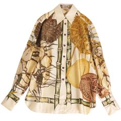 Casablanca シルク総柄シャツ M オレンジ - メルカリ