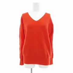 グリーンレーベルリラクシング ユナイテッドアローズ green label relaxing ニット セーター 長袖 Vネック リブ カシミヤ混 オレンジ /JS
