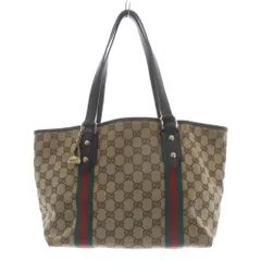 グッチ GUCCI GGキャンバス シェリーライン トートバッグ ハンドバッグ 茶色