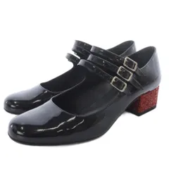 サンローラン パリ SAINT LAURENT PARIS Marry Jane パテント グリッター パンプス 35.5 黒 366651のサムネイル