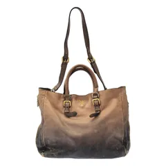 PRADA プラダ GLACE ZIPPERS 2WAYレザーバッグ BN1592 ベージュ ブラック