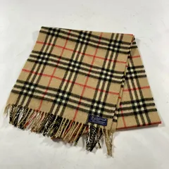 ★ vintage Burberrys バーバリーズ マフラー ノバチェック 100%カシミヤ ベージュ 約145cm ストール キャメル 現状品 0.11kg