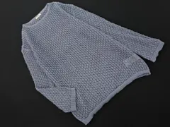 earth music&ecology アースミュージック＆エコロジー 透かし編み ニット セーター sizeF/水色 ◇■ レディース