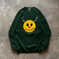 90年代 90s ONEITA オニータ スマイル クリスマス スウェット 緑 グリーン USA製 アメリカ製