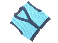 ZARA ザラ ショート丈 ニット ベスト sizeS/紺ｘ水色 ◇■ レディース