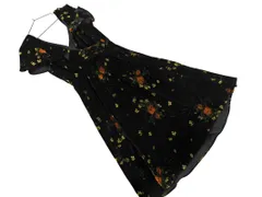 ZARA basic ザラ ベーシック 花柄 ベロア ワンピース sizeS/黒 ◇■ レディース