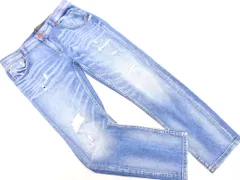 ZARA basic ザラ ベーシック ダメージ加工 デニムパンツ size38/青 ■■ レディース