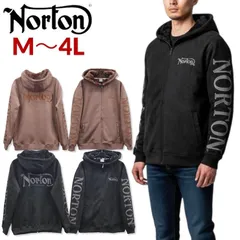 新品 メンズ Norton ノートン 服 長袖 パーカー ジップパーカー スウェット ロゴ  刺繍 裏ボア 暖かい 撥水加工 大きいサイズ アパレル ブランド レディース ブラウン 黒ブラック M L XL 3L 4L