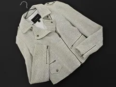 BANANA REPUBLIC バナナリパブリック ファブリック ライダース ジャケット size0/白ｘ黒 ◇■ レディース