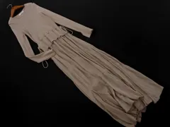 emmi atelier エミアトリエ ウエストリボン ニット ドッキング ワンピース size0/ベージュ ■◇ レディース