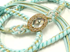 平和屋着物●和装小物　振袖用帯締め　装飾　ビジュー　ラインストーン　パール　金糸　撚り房　逸品　AABD4032ay