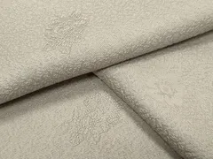 平和屋着物●上質な色無地　舞花地紋　薄雲鼠色　正絹　逸品　CABA1565gh