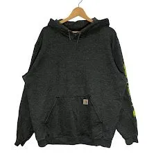 Carhartt カーハート パーカー フーディー プルオーバー 袖プリント オーバーサイズ ビッグシルエット HONDURAS製 Lサイズ グレー