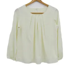 ナチュラルビューティー ブラウス シャツ 長袖 ストレッチ ブランド トップス レディース Sサイズ クリーム NATURAL BEAUTY 【中古】