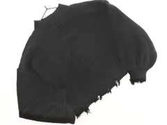 LOWRYS FARM ローリーズファーム ダメージ加工 ボリュームスリーブ ショート丈 ニット セーター sizeF/黒 ◇■ レディース