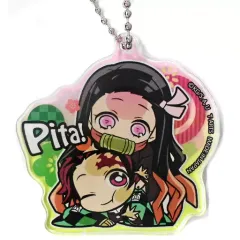 【中古】雑貨 炭治郎＆禰豆子 「ぴた!でふぉめ 鬼滅の刃 アクリルキーホルダーvol.3」 あみあみBOX購入特典