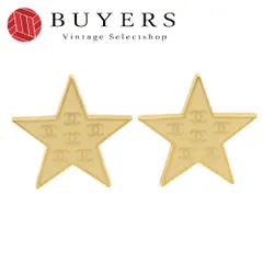 【中古】 シャネル イヤリング スター メッキ メタル クリーム ゴールド ココマーク アクセサリー 01P レディース 女性 CHANEL