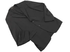 COMME CA MEN コムサメン ウール混 ストライプ テーラード ジャケット sizeL/黒 ◇■ メンズ