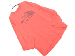 THE NORTH FACE ザノースフェイス GTD ロゴクルー ロゴ プリント 長袖 カットソー sizeL/赤 ■■ メンズ