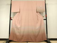 平和屋着物○訪問着 草花文 暈し染め 金彩 正絹 逸品 未使用