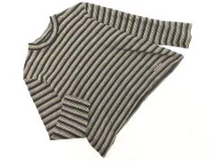 BURBERRY バーバリー LONDON ウール100% ボーダー カットソー sizeF/黒ｘベージュ ◇■ レディース