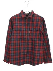 モンベル Montbell メリノウール トレールシャツ M レッド 赤 ネイビー 紺 トップス 長袖