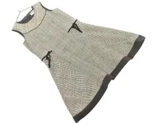 KUMIKYOKU 組曲 ウール混 チェック ノースリーブ ワンピース sizeＴＬ/黒ｘ白 ◇■ レディース