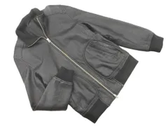 green label relaxing グリーンレーベルリラクシング ユナイテッドアローズ 羊革 レザー ブルゾン ジャケット sizeS/黒 ◇■ レディース