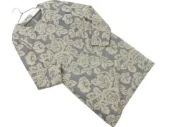 HANAE MORI ハナエモリ ラメ 花柄 Iライン ワンピース sizeL/グレー ◇■ レディース