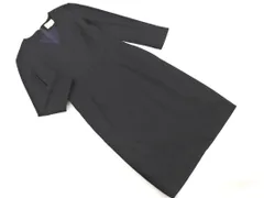 UNITED ARROWS ユナイテッドアローズ ウール100% Vネック スリット ワンピース size36/濃紺 ◇■ レディース