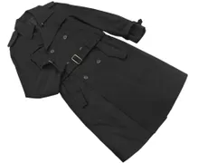 JUN トレンチコート⑤ 黒　ヴィンテージ　 デッドストック　新品未使用品 フェイクレザーシングルトレンチコート | ファッション通販サイト NUGU