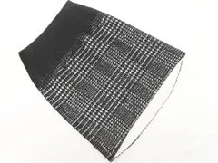 ketty ケティ ウール混 グレンチェック Aライン 台形 スカート size2/黒 ◇■ レディース