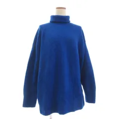 ザラ ZARA 美品 タートルネックニット セーター 長袖 無地 青 ブルー S