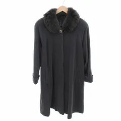 アンゴラウールコート ファー切替 金ボタン M グレー /FT ■GY99