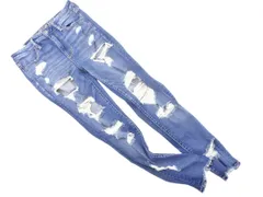 AMERICAN EAGLE アメリカンイーグル ダメージ加工 カットオフ ストレッチ スキニー デニムパンツ size8/青 ■■ レディース