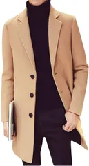 [BLACK MOTEL] コート メンズ チェスターコート ロング ジャケット 秋 冬 春 ウール 薄手 アウター ビジネス 紳士服