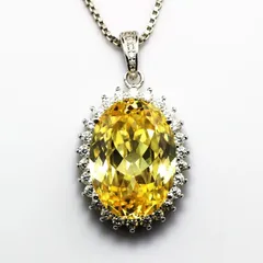 【極品】スリランカ産イエローサファイア ネックレス PT950 高級ジュエリー 4.35カラット