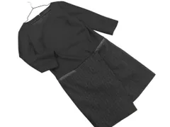 UNTITLED アンタイトル ウール混 ドッキング ワンピース size1/黒 ◇■ レディース