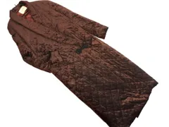 UNITED ARROWS ユナイテッドアローズ ベロア キルティング ロング コート 茶 ◇■ レディース