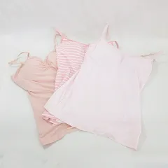 ユニクロ UNIQLO キャミソール 3点セット ブラトップ エアリズム カップ付 レース ボーダー 無地 ピンク M