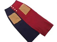 REDYAZEL レディアゼル 切替 タイト スカート sizeM/紺xボルドー ■■ レディース