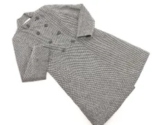 NATURAL BEAUTY BASIC ナチュラルビューティーベーシック ウール混 スタンドカラー コート sizeM/白ｘ黒 ◇■ レディース