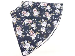 allamanda アラマンダ 花柄 フレア スカート size36/紺 ■■ レディース