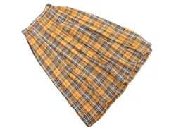 LOWRYS FARM ローリーズファーム チェック プリーツ ロング スカート sizeF/茶 ■■ レディース