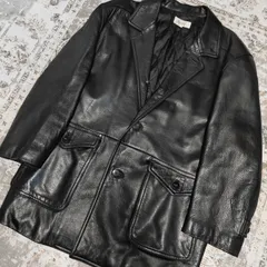 HABIT　レザーコート　鹿革　チェスターコート　シングルコート　ブラック　BLACK　黒　38サイズ　ディアスキン　Vintage　中古　古着