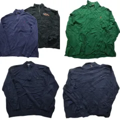 古着卸 まとめ売り ラルフローレン ハーフジップ セーター 5枚セット (メンズ 2XL ) ワンポイント タートルネック 中古 古着 NC8034